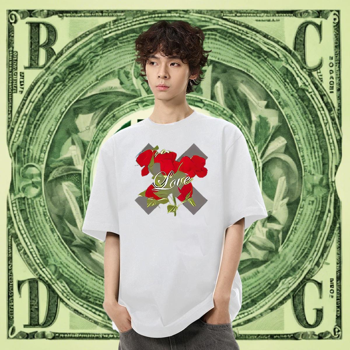 Unisex Men Tops Tees 230g 100% Cotton Street wear Hip Hop letter White Plus Size O Neck Short Sleeves 2024 New Man T Shirts Clothings