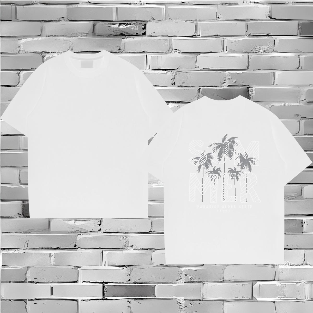 2024 Designer Man T Shirts 100% Cotton 230g tree Street wear Hip Hop Tops Breathable Unisex Mens Tshirts Black White