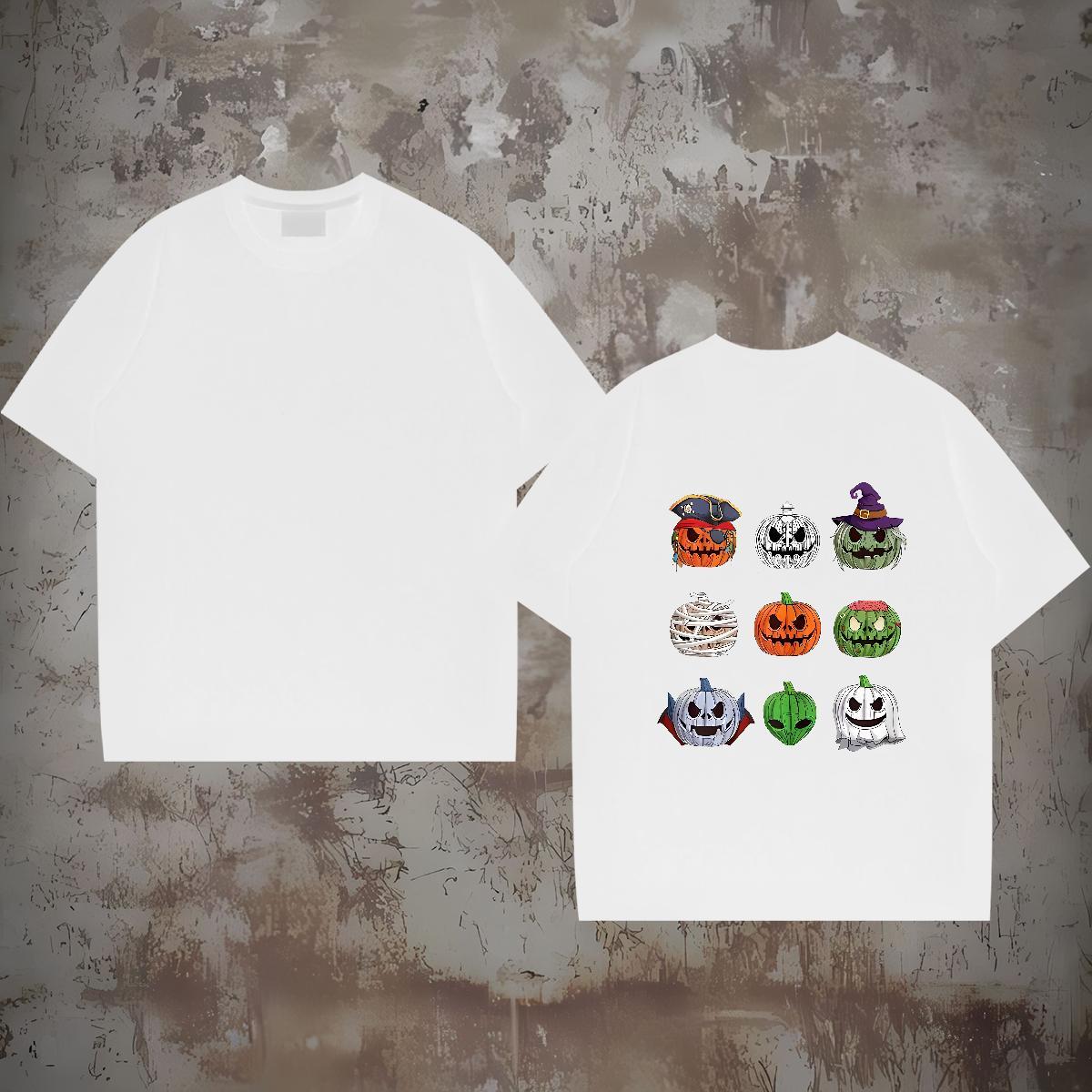 Fashion Design T-Shirts for Men 230g 100% Cotton pumpkin Home Outdoor Polos Breathable Short Sleeve Free Shipping Couples T Shirts Black Oversized