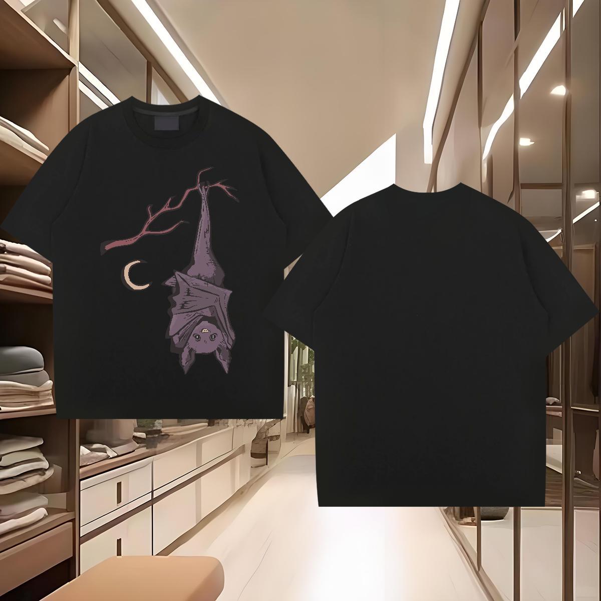 T Shirt For Man 230g 100% Cotton bat Anime Printing Street Pure Cotton Custom Anime Men Clothes T-Shirt Fashion Designer Tees Shirts