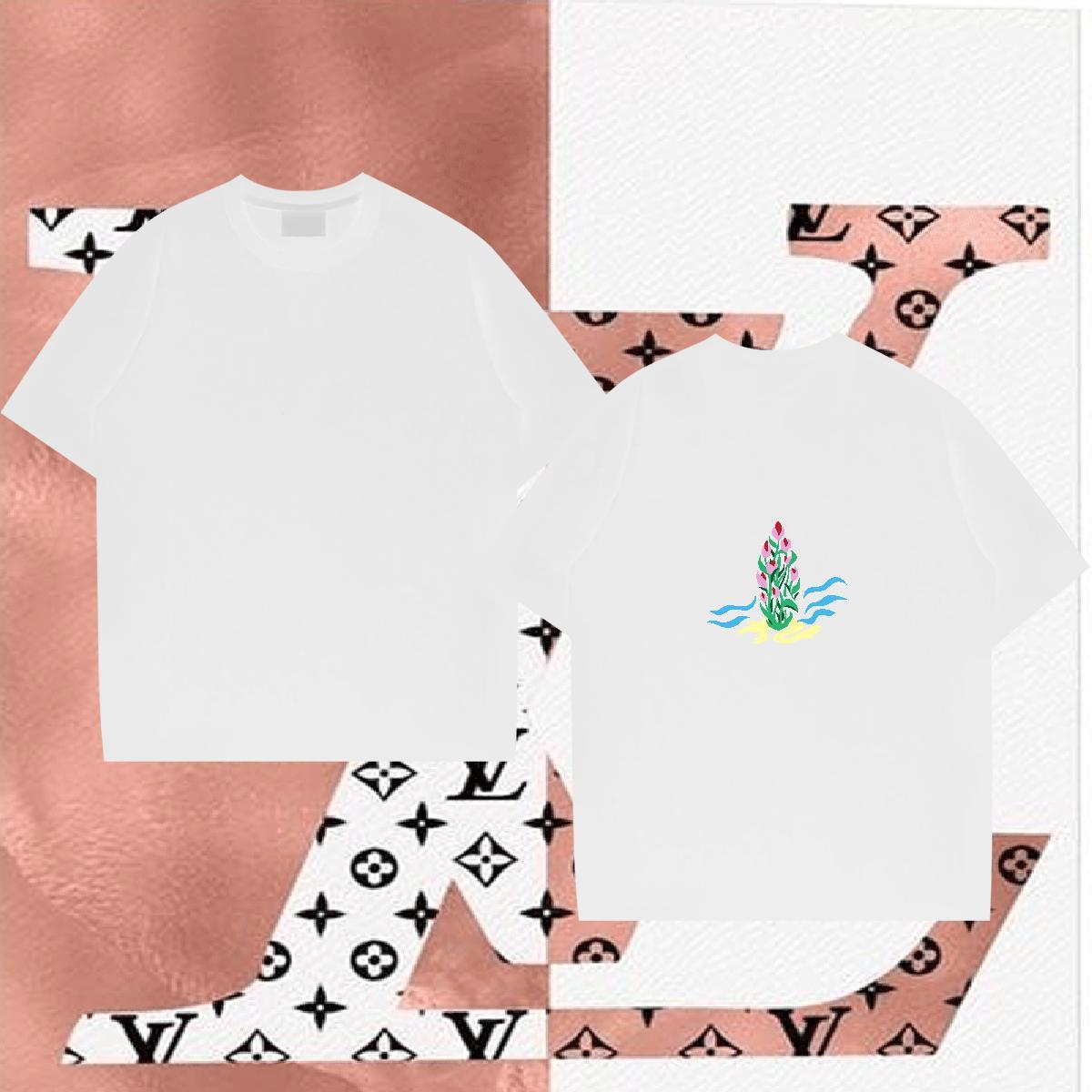 New Arrival T Shirt For Man 230g 100% Cotton flower Hip Hop Top Tees Short Sleeve O-Neck Wholesale Men Tees Floral Print