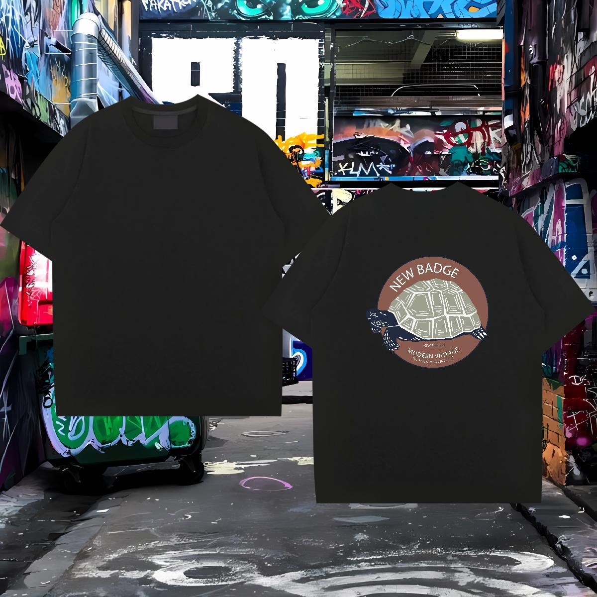 Brand T shirt 230g Pure Cotton Anime Printing Street Tee Shirt Round Neck Short Sleeve Cool Men Tees Cartoon Printing L-4XL