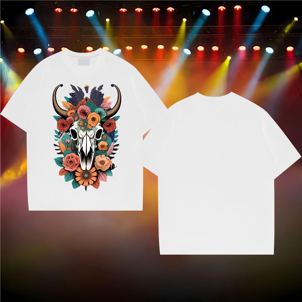 Stylist Man T Shirts 230g 100% Cotton sheep Casual Beach Tshirts Breathable Short Sleeve Soft Couples T Shirts DIY Printed