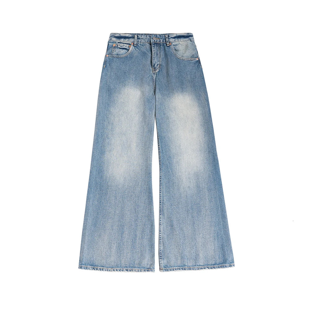 Hip Hop Branch Pattern Washed Jeans Unisex Straight Baggy Y2K Denim Trousers Vintage Blue Loose Casual Cargo Pants Oversized 240816