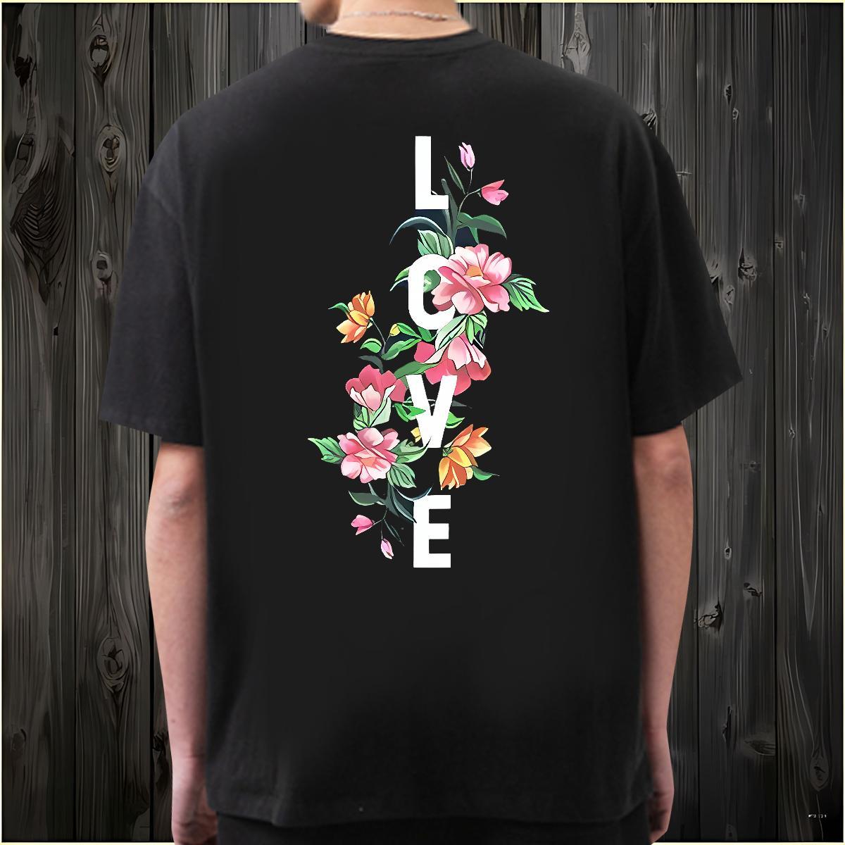 Free Shipping Mens T Shirts 230g Cotton flower Street Casual Clothings Breathable Short Sleeve Wholesale Men Clothes T-Shirt Custom Printed