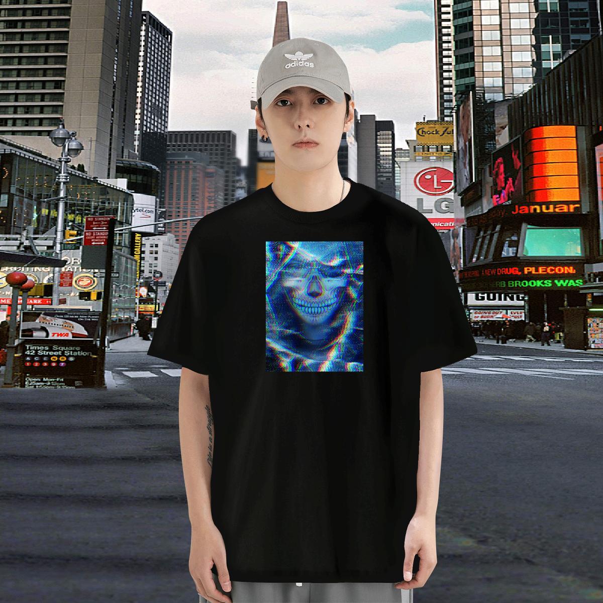 Fashion Designer Men T Shirts skull Wear 100% Cotton 230g High Street Hip Hop Popular DIY Printed Breathable Soft Men Tees