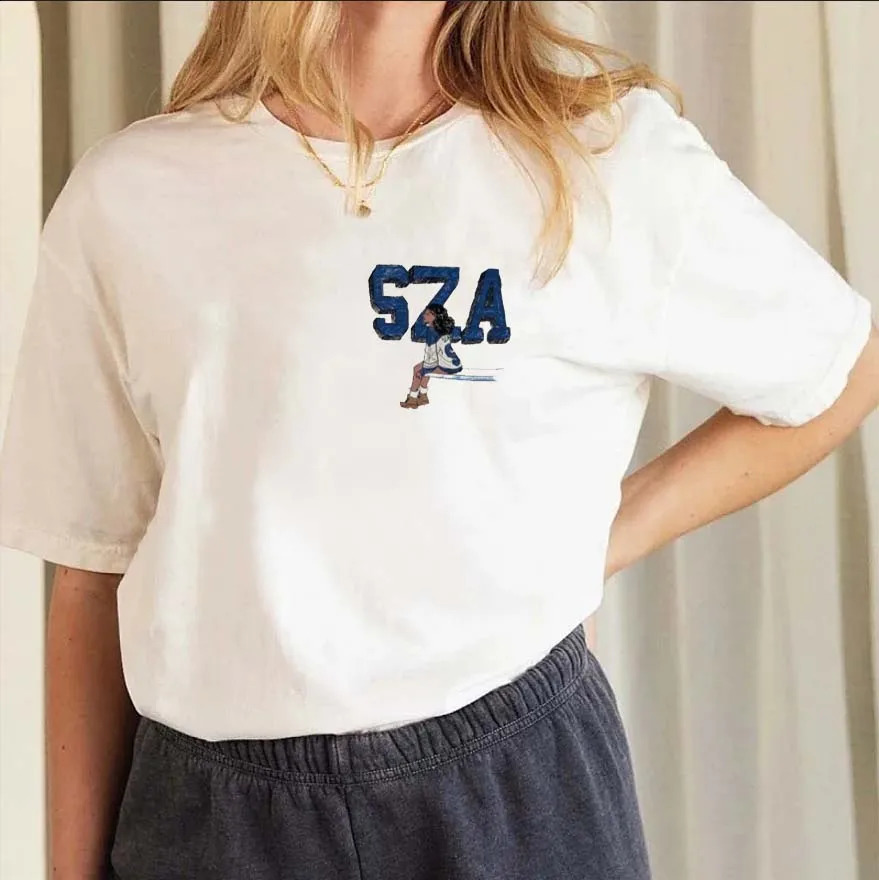 SZA SOS Song Men Women T Shirt Summer Short Sleeve Vintage Pure Cotton Round Neck T Shirt Large Size T Shirt 240806