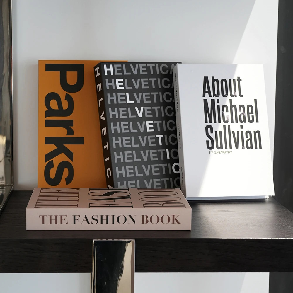 Minimalism Modern Fake Books Coffee Table Decoration Creative Text and Graphics Faux Decorative Book Living Room Home Decor 240806