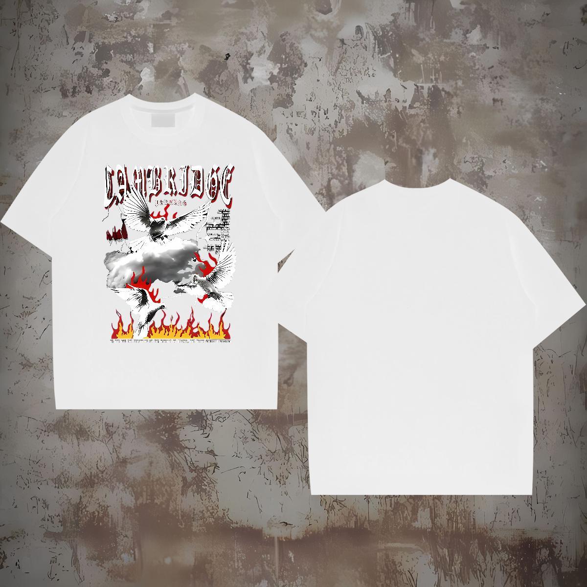 2024 Designer Men T Shirts 100% Cotton 230g eagle Summer Casual Polos Breathable Crew Neck Classic Men Tshirts DIY