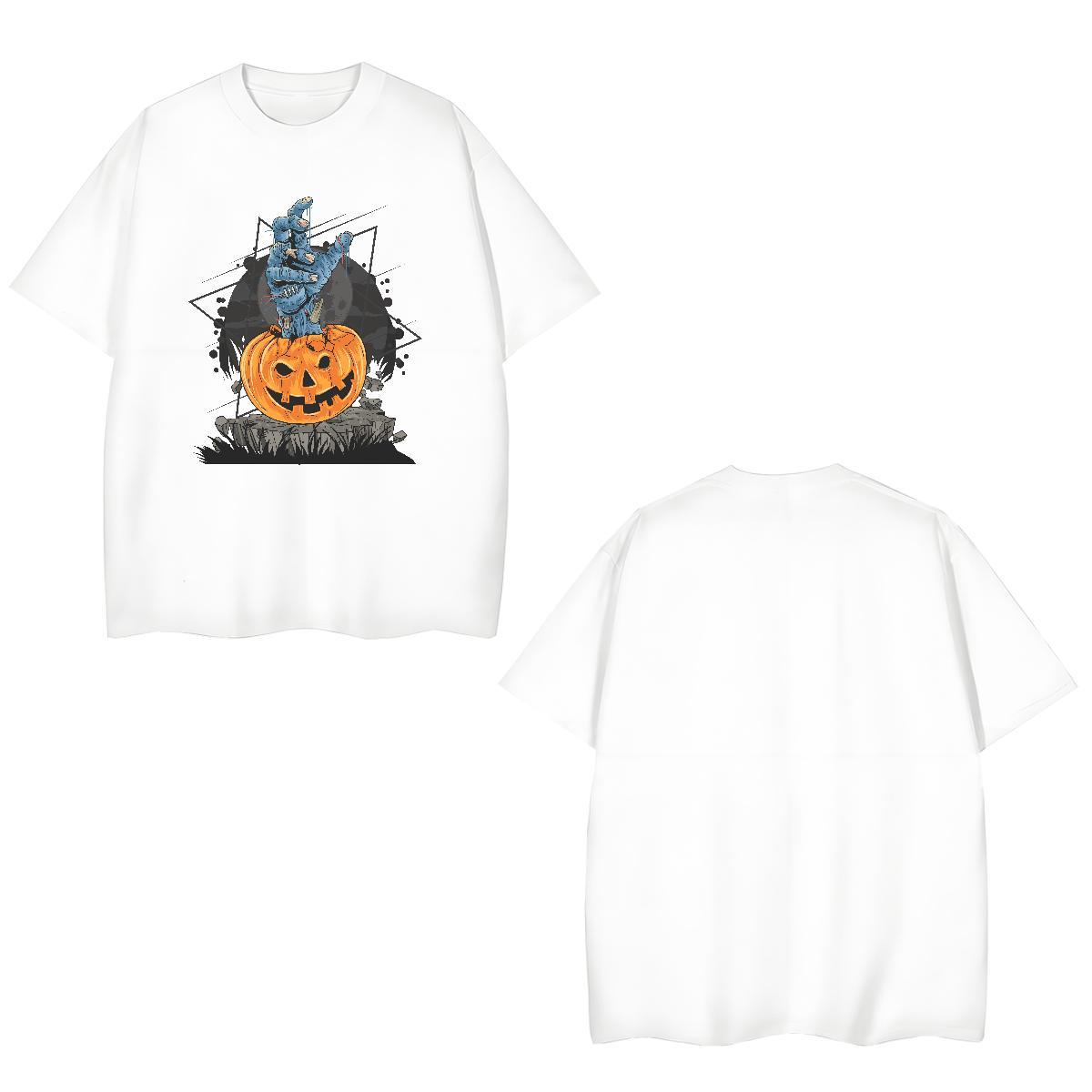 High Quality Mens Tshirts 230g Pure Cotton Halloween Man T Shirts Casual Breathable Short Sleeve Graphic 2024 Designer Tees