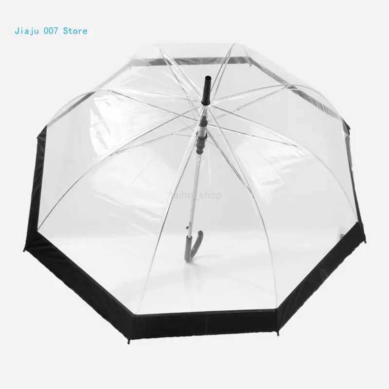 Transparent Umbrella for Creative Rain Women Girls Ladies Novelty Items Long Handle Umbrellas Rainproof Unbrellas C9GAXJ240806