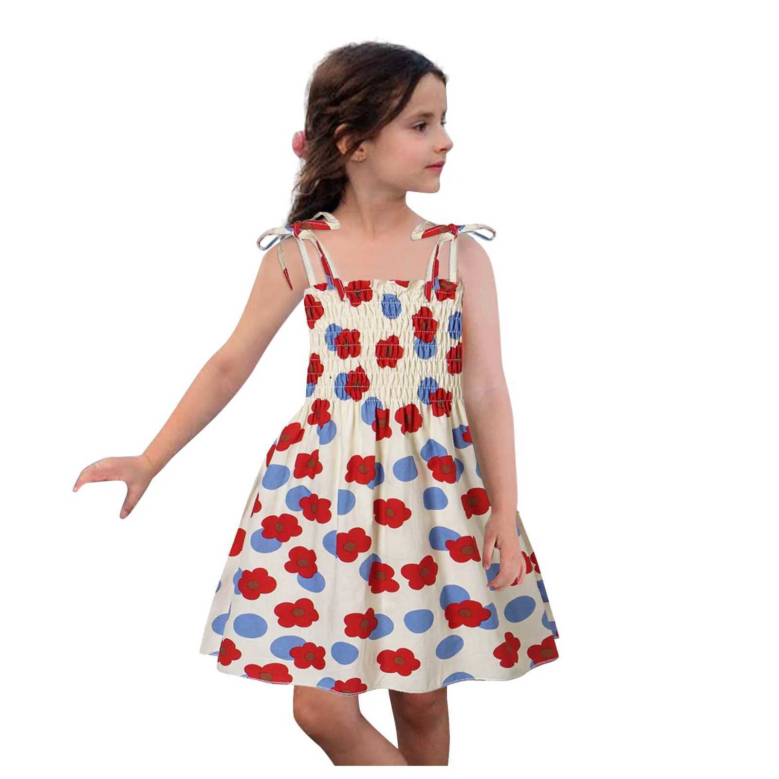 Children girls toddlers baby casual clothing summer beach dresses sleeveless shoulder straps girls dresses and skirts baby girls first birthday dresse