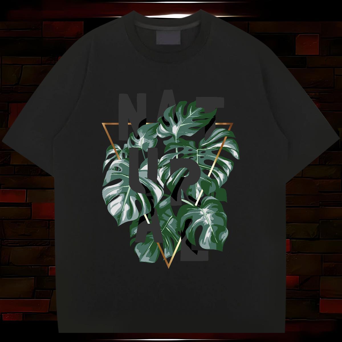 2024 Summer T-Shirts for Men 230g Pure Cotton tree Casual Beach Tops Breathable Crew Neck High Quality Mens Tshirts Cartoon Printing L-4XL