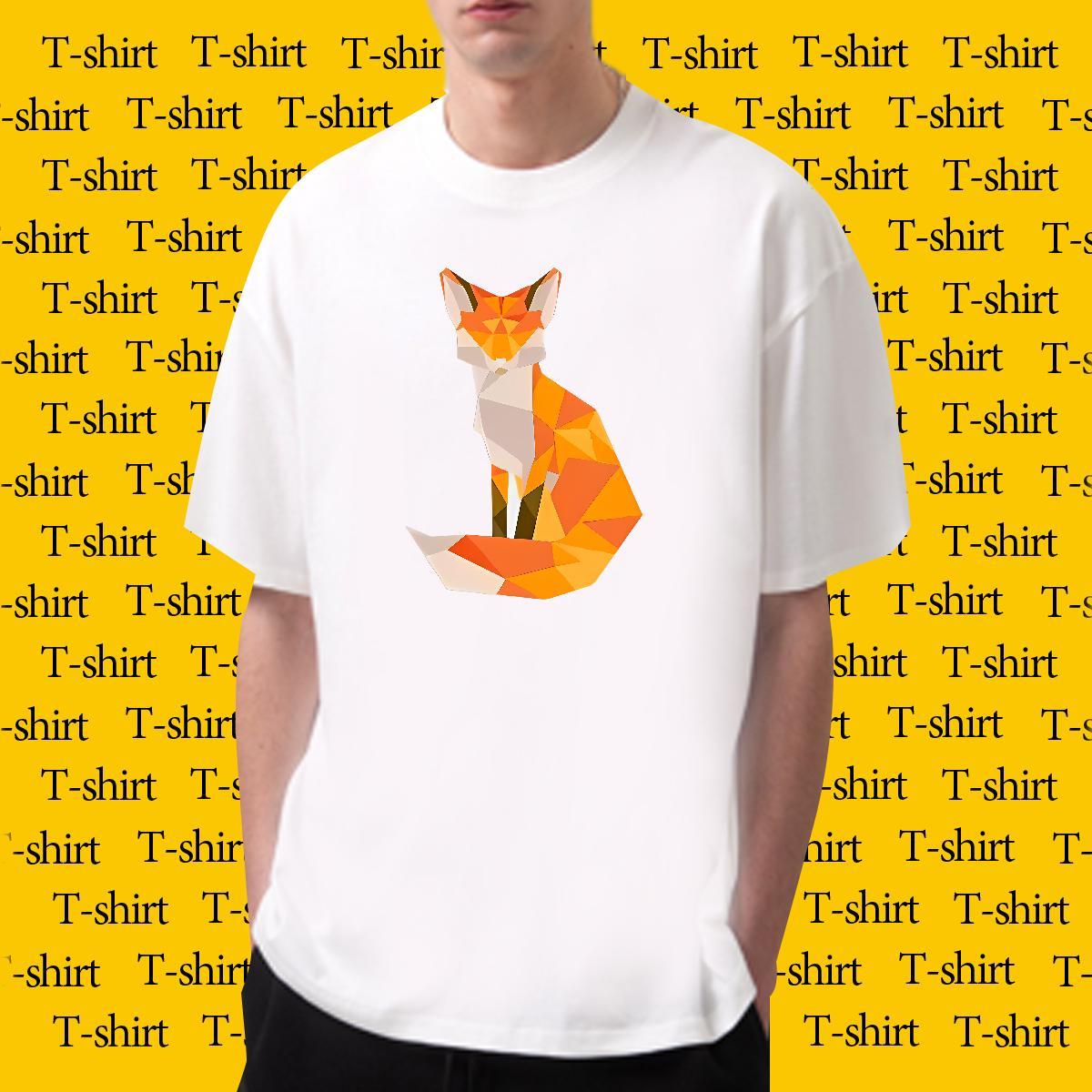 New Designer Men T Shirts 230g Cotton fox Spring Summer Polos Breathable Soft Wholesale Couples T Shirts DIY Logo Oversized