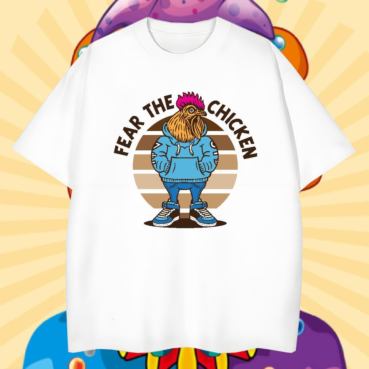 DIY T Shirt For Man 100% Cotton 230g chicken Sport Tshirts Pure Cotton Wholesale Couples T Shirts Floral Print