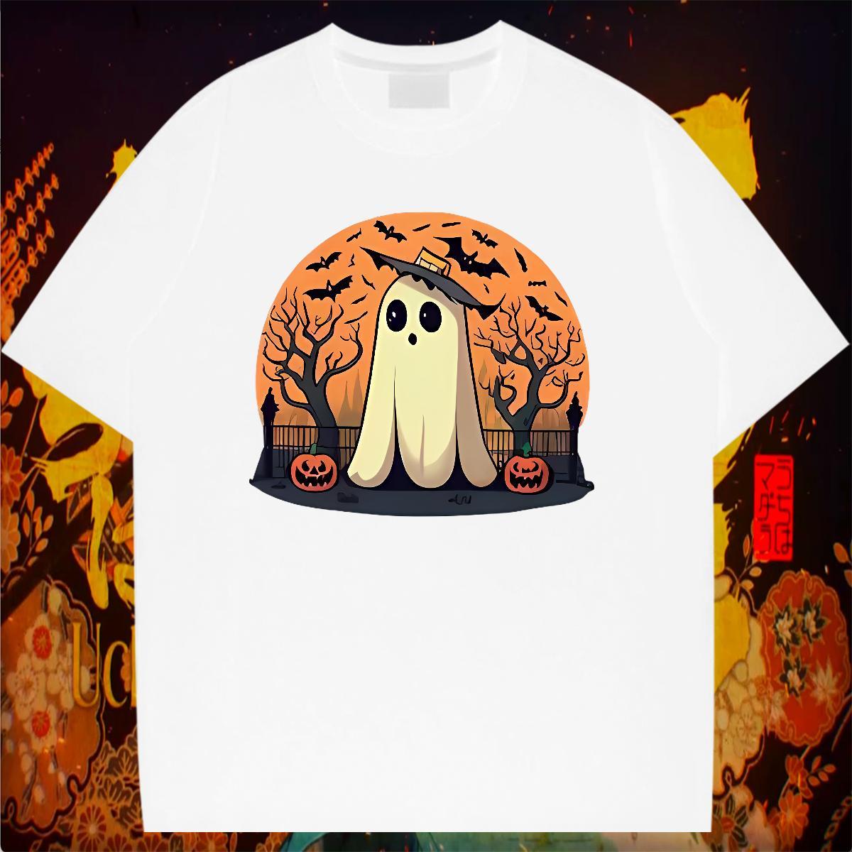 Factory Direct Men T Shirts 230g 100% Cotton halloween Beach Top Tees Crew Neck Breathable Cool Men Clothes T-Shirt Custom Cartoon