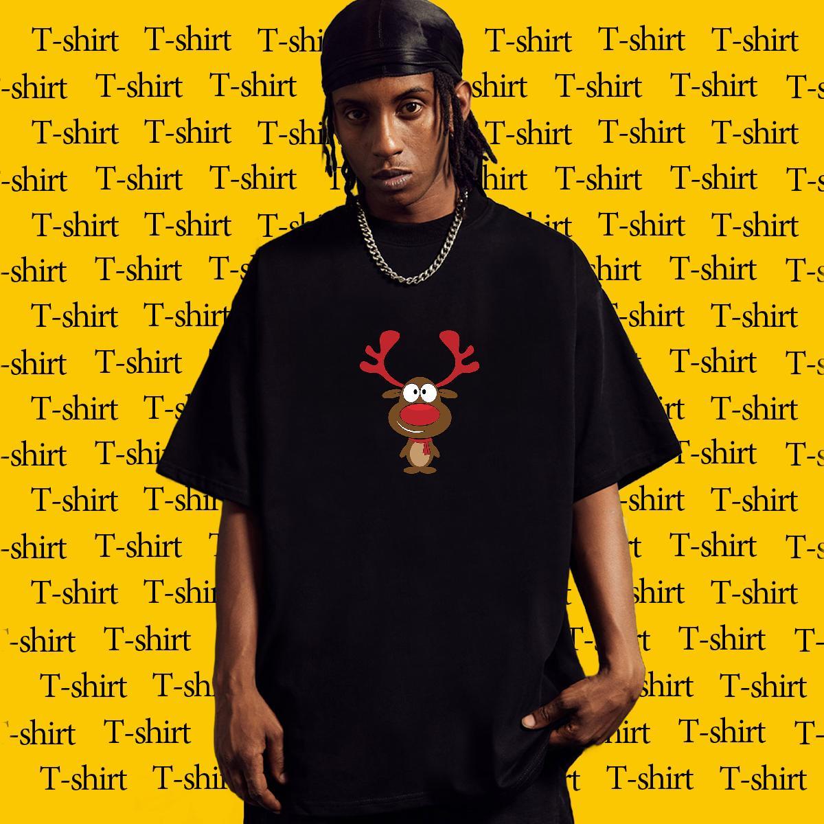 New Arrival T-Shirts for Men 230g Cotton Christmas Casual Beach Tops Tees Breathable Short Sleeve Designer Tshirts Plus Size Cartoon