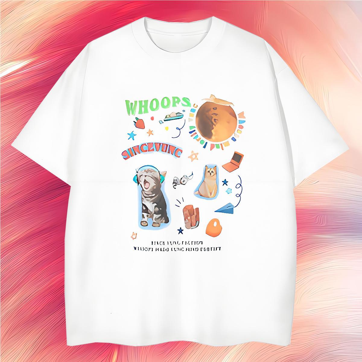 T Shirts Men 230g Pure Cotton cute Summer Casual Breathable Floral Print Men Tshirts Fashion Design Cool Design Wear