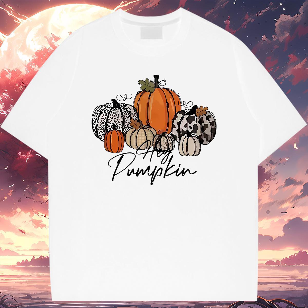 T Shirt For Man 230g Cotton halloween Sport Breathable Short Sleeve Cartoon Printing L-4XL Men Clothes T-Shirt Fashion New Loose Tops Tees