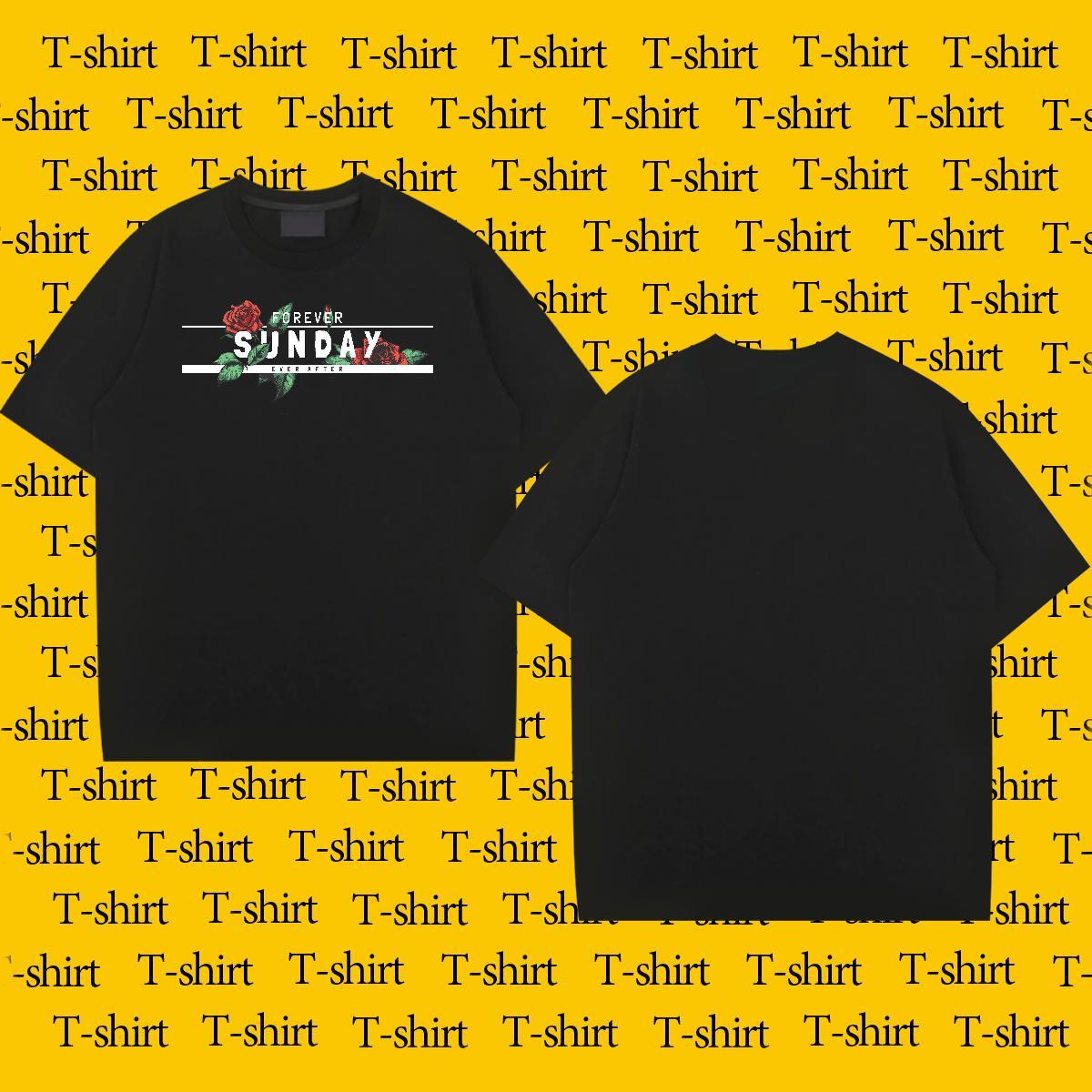 Fashion Design Man T Shirts 230g Pure Cotton ROSE Home Outdoor Tees Breathable Crew Neck Designer Mens Tshirts Floral Print