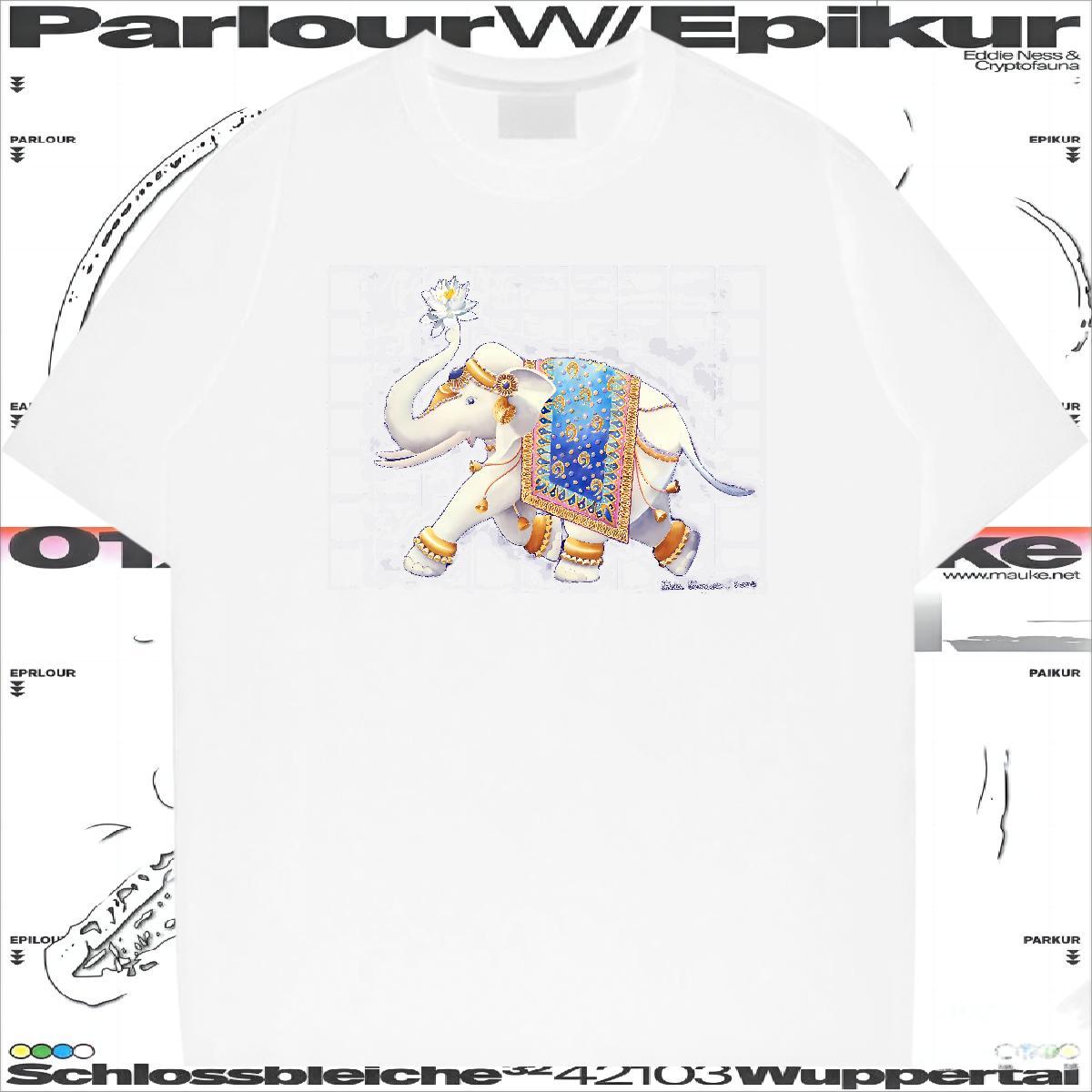 Casual New T-Shirts for Men 100% Cotton 230g elephant Street Tops Tees Breathable Soft Loose Tshirt for Man Woman Asian Size