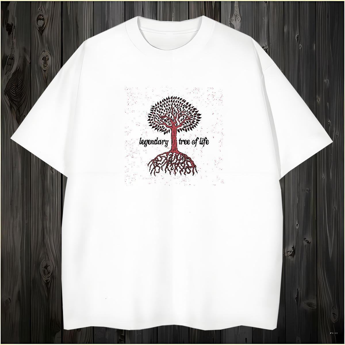 Factory Direct T-Shirts for Men 230g Cotton tree Casual Beach Tops Tees Breathable Crew Neck Unisex Men Tees Custom Cartoon
