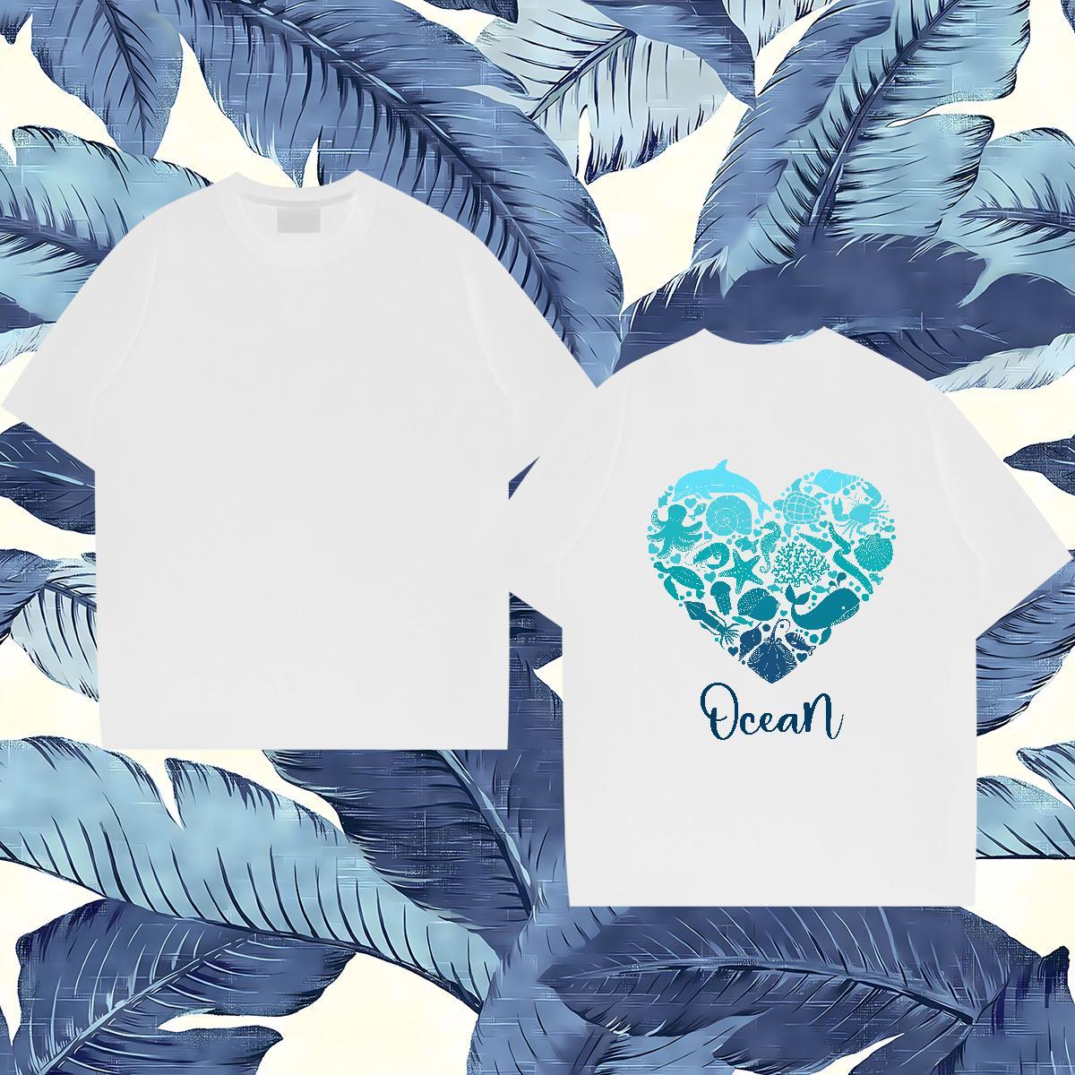 Brand Men Clothes T-Shirt 100% Cotton 230g fish T-Shirts Anime Printing Street Breathable Short Sleeve Custom Cartoon Fashion New Clothings