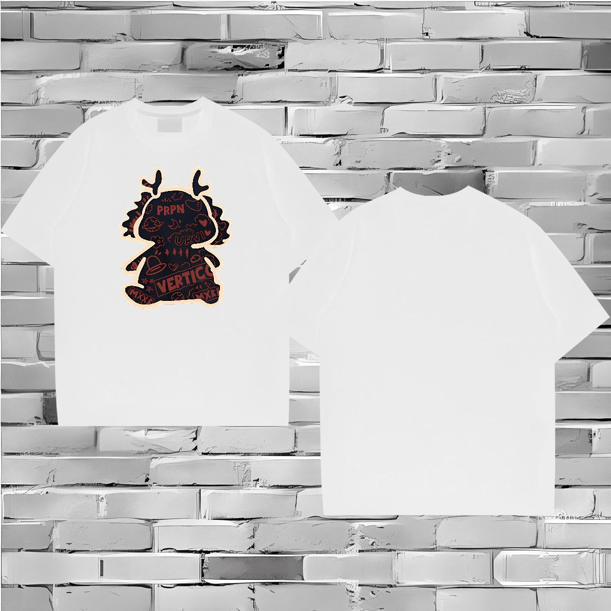 Brand T-Shirts 100% Cotton 230g dinosaur Casual Tees Shirts Breathable Crew Neck TOP Quality Tshirt for Man Woman Custom Cartoon