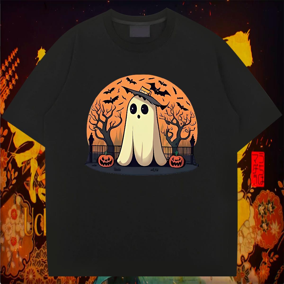Factory Direct Men T Shirts 230g 100% Cotton halloween Beach Top Tees Crew Neck Breathable Cool Men Clothes T-Shirt Custom Cartoon