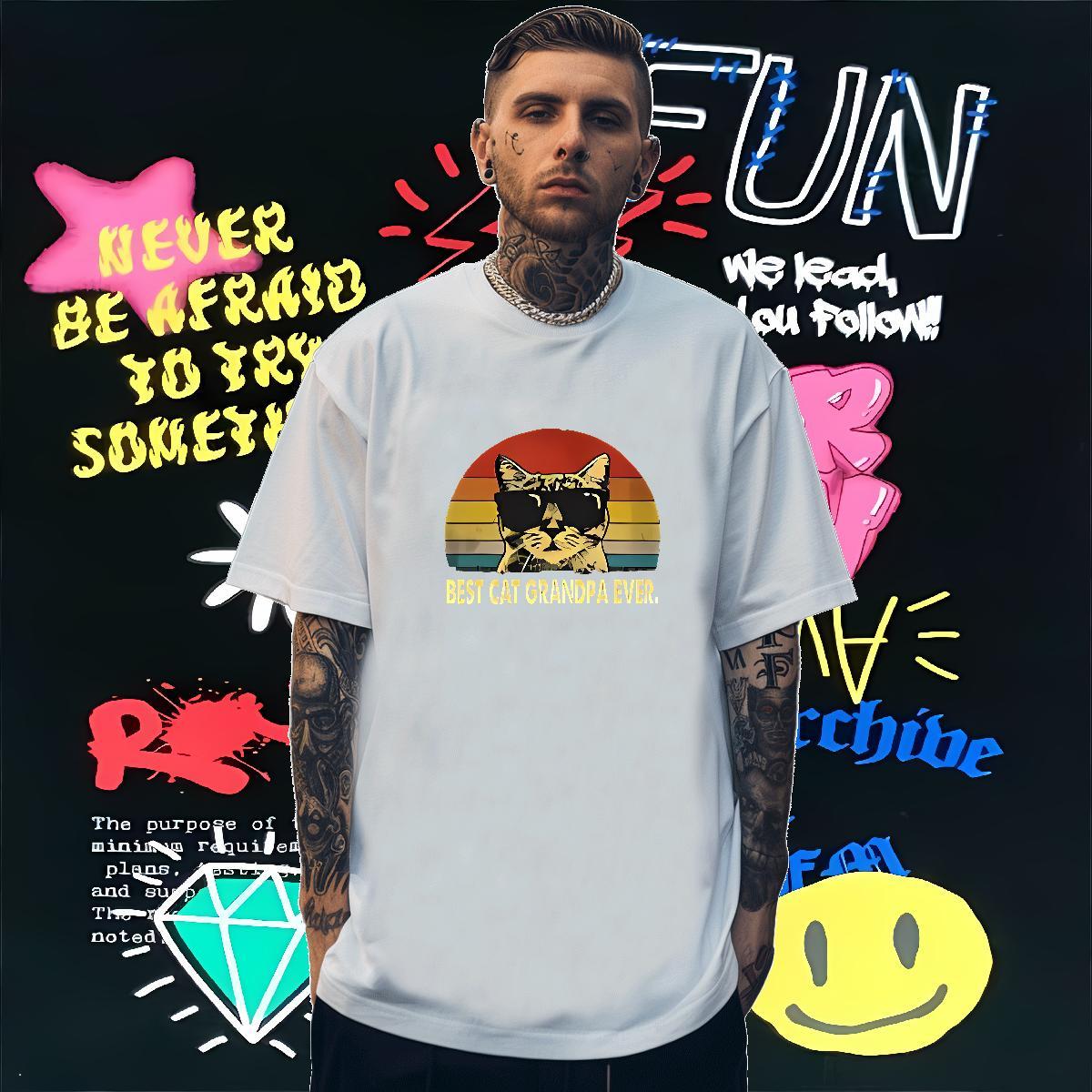 2024 T Shirts Men 230g Pure Cotton cool Spring Summer Wear Breathable Short Sleeve Cool Men Tees DIY