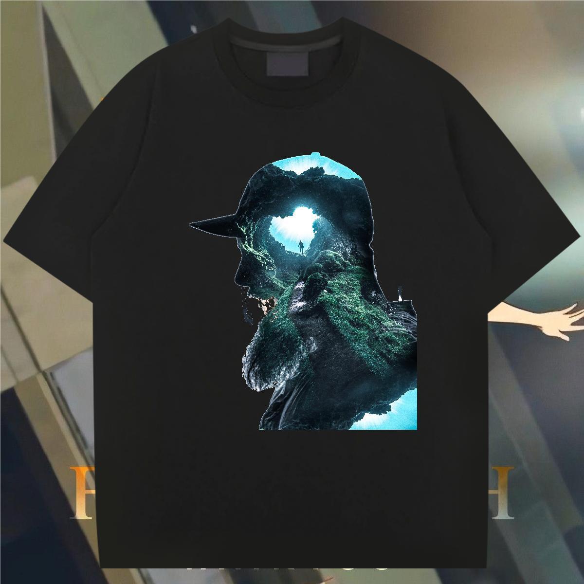 Man T Shirts 100% Cotton 230g portrait Casual Daily Wear Crew Neck Breathable Custom Printed Mens Tshirts 2024 DIY Popular Tees Shirts