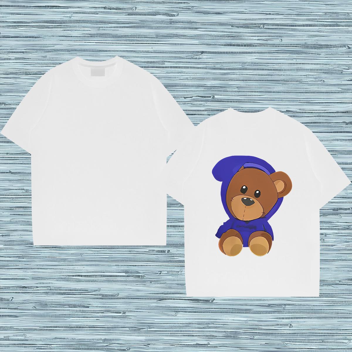2024 Man T Shirts 100% Cotton 230g bear Daily Outfit Clothes Breathable Short Sleeve TOP Quality Men Tees DIY Printed