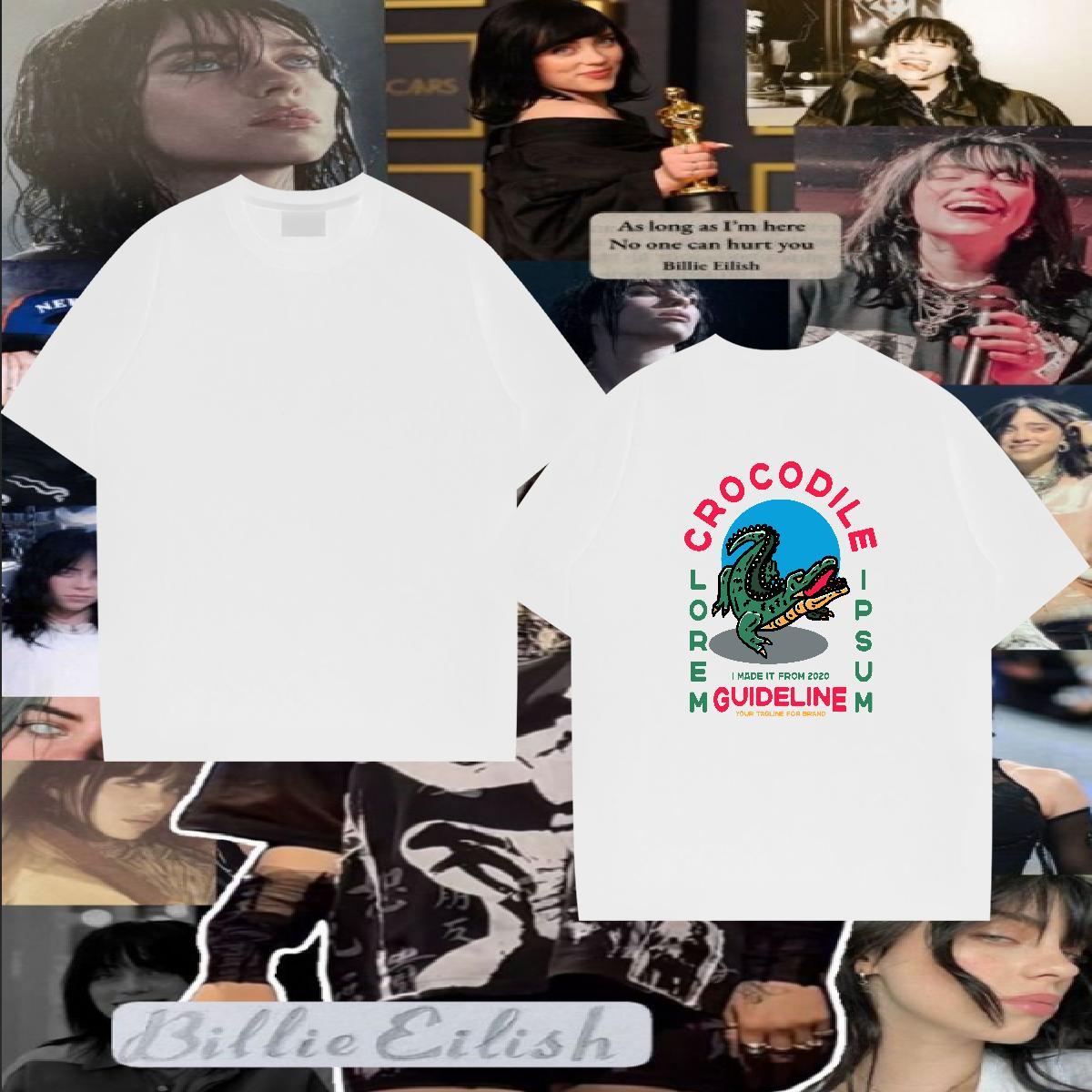 2024 New Men T Shirts 230g 100% Cotton crocodile Outdoor Wear Short Sleeve O-Neck Loose Fit Tshirt for Man Woman Custom Anime