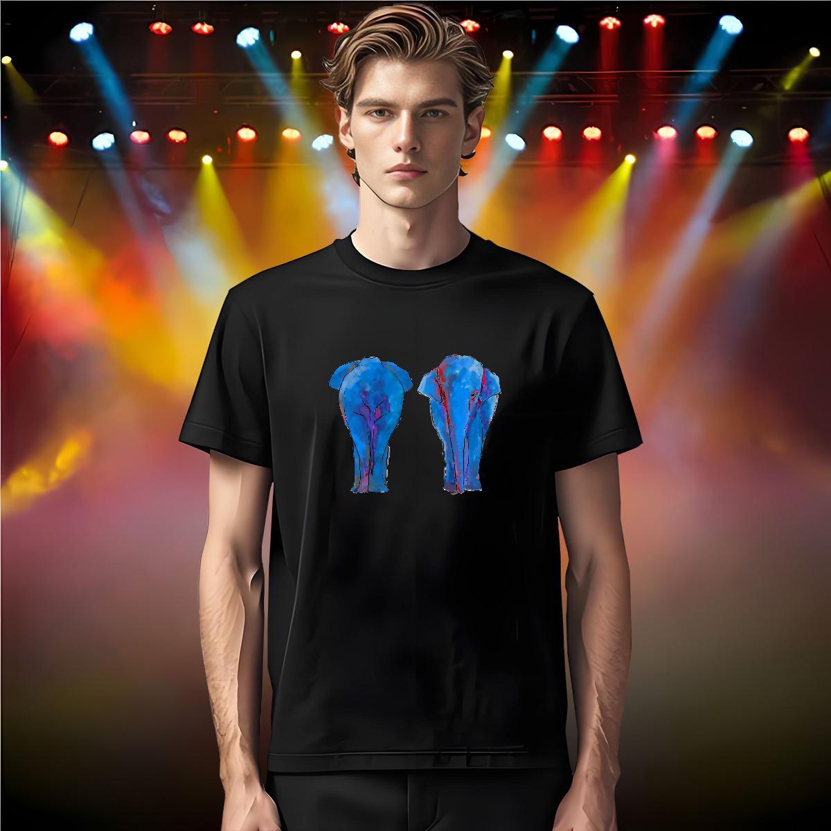 DIY Customized Mens T Shirts 230g Pure Cotton Elephant Street Wear Tees Shirts Crew Neck Brand Men Tshirts Graphic