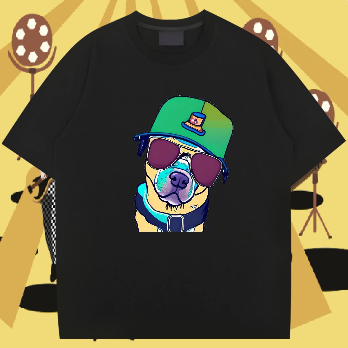Wholesale T Shirt For Man 230g 100% Cotton dog Street Tops Shirt Breathable Crew Neck Classic Men Clothes T-Shirt DIY Printed