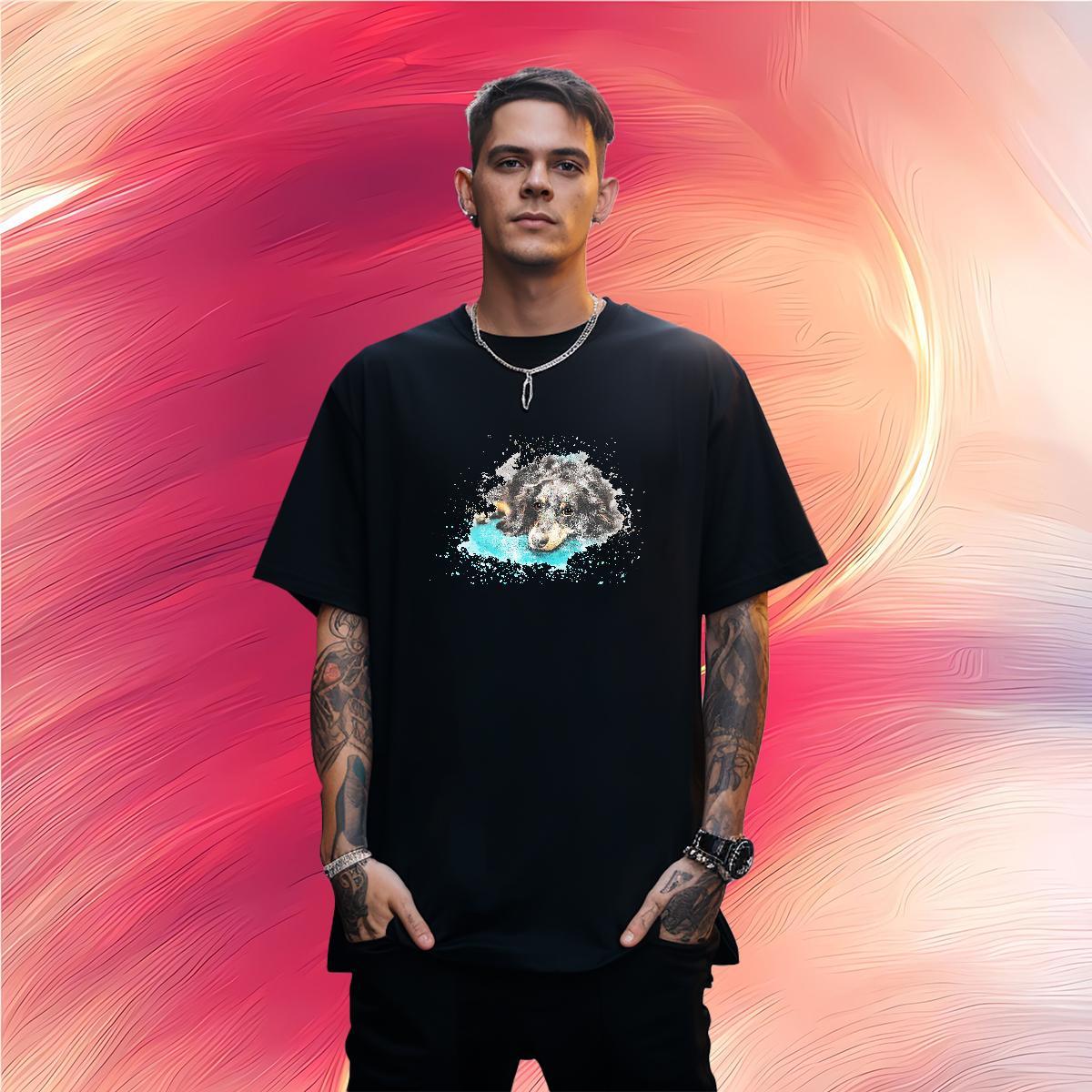 T Shirt For Man 230g 100% Cotton dog Outdoor Breathable Crew Neck Plus Size Custom Tshirt for Man Woman 2024 Designer Popular Tshirts