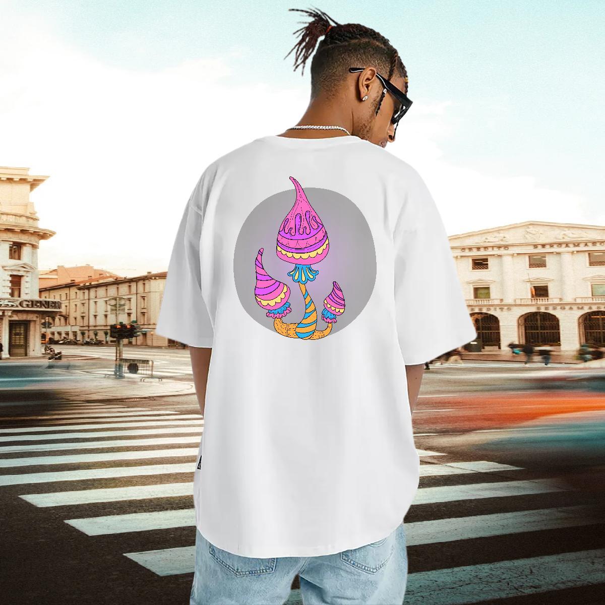 DIY Customized T shirt 100% Cotton 230g mushroom Daily Wear Polos Breathable Short Sleeve Free Shipping Men Tops Tees Anime