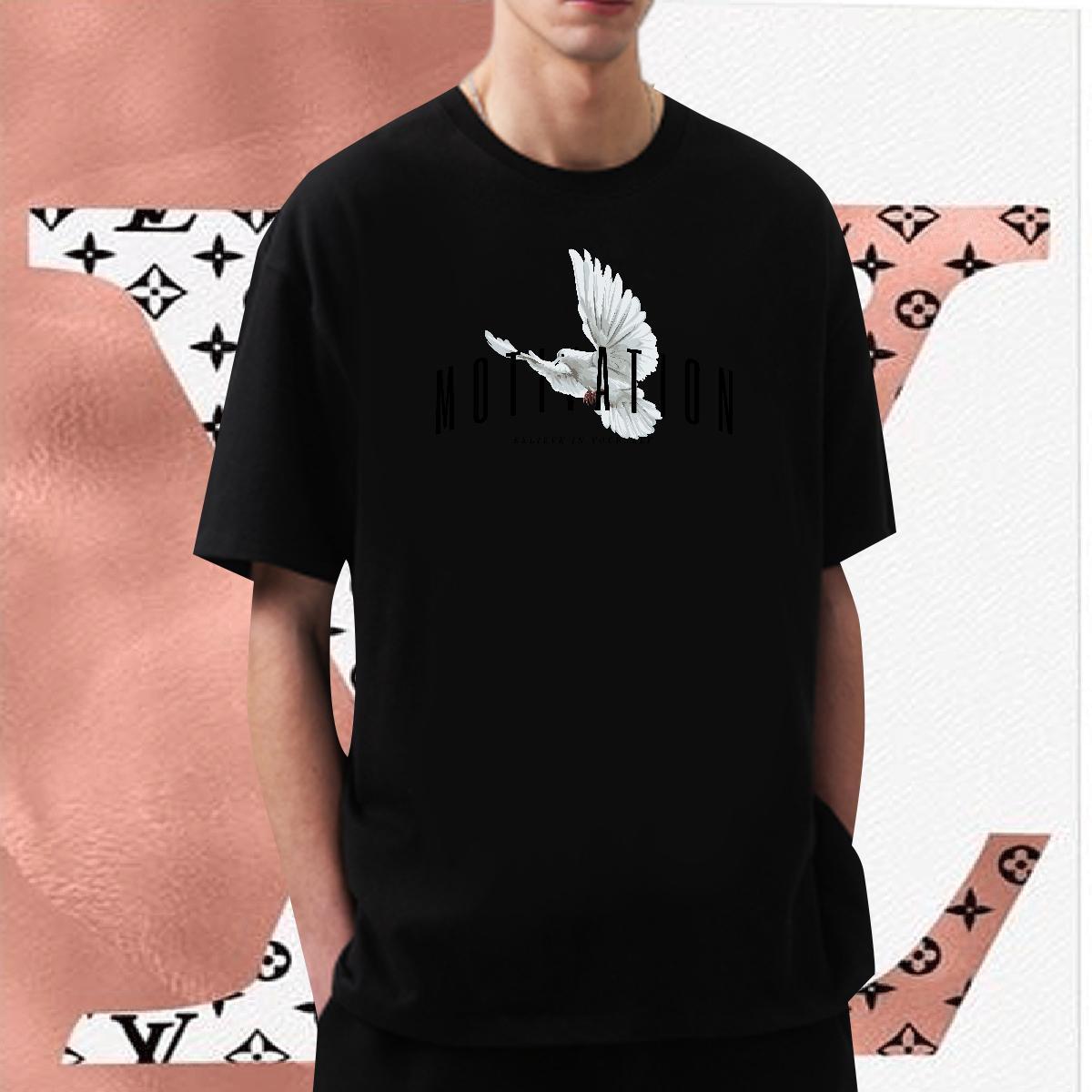 2024 New T Shirts Men 230g Cotton eagle Home Outdoor Tops Tees O Neck Short Sleeves Classic Tshirts DIY Printed