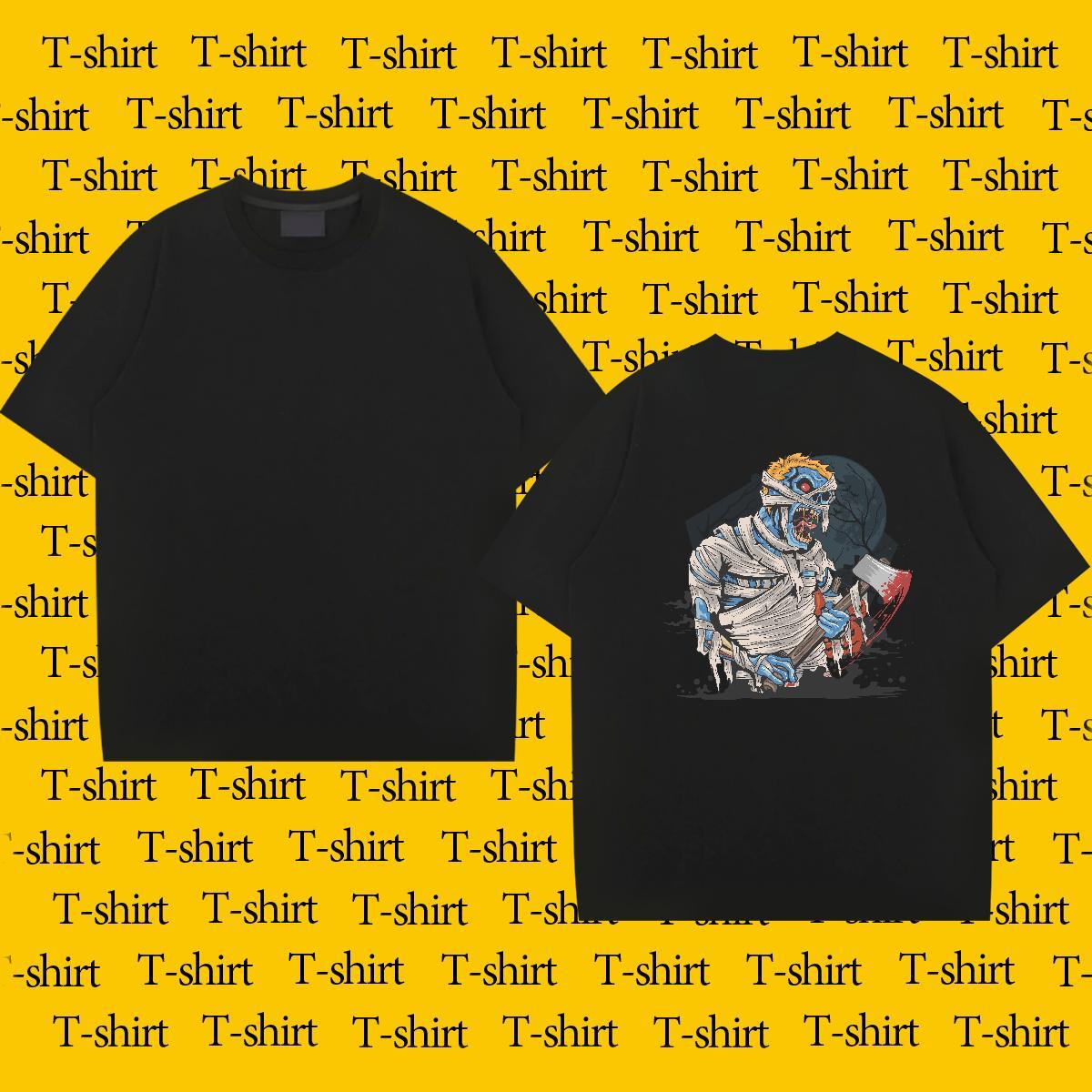 2024 Mens T Shirts 230g Cotton Halloween Beach Clothes Breathable Short Sleeve Popular Men Tshirts Anime Print