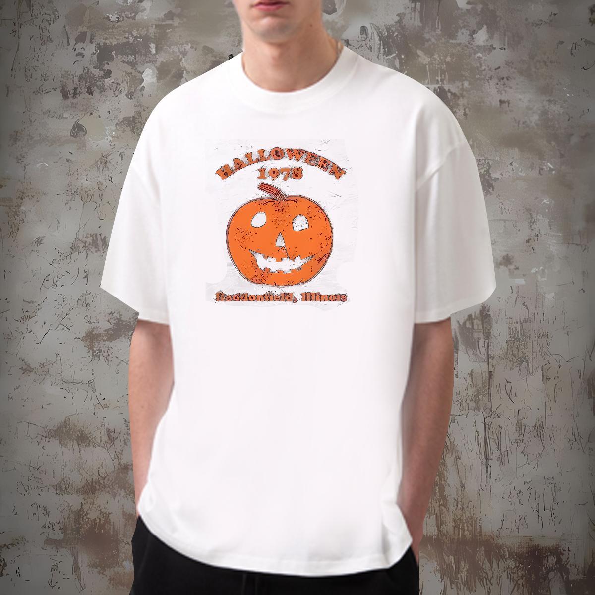 T Shirts Men 100% Cotton 230g pumpkin Street wear Hip Hop Breathable Crew Neck Oversized Men Tshirts Fashion Design Designer Polos