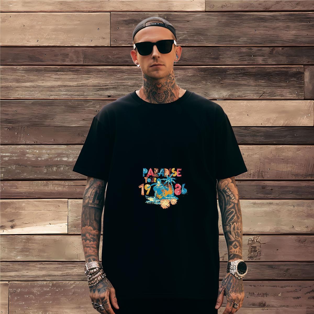 T Shirt For Man 230g 100% Cotton handpainted Hip Hop Street Short Sleeve O-Neck Custom Anime Men Tees Brand High Quality Tees Shirts