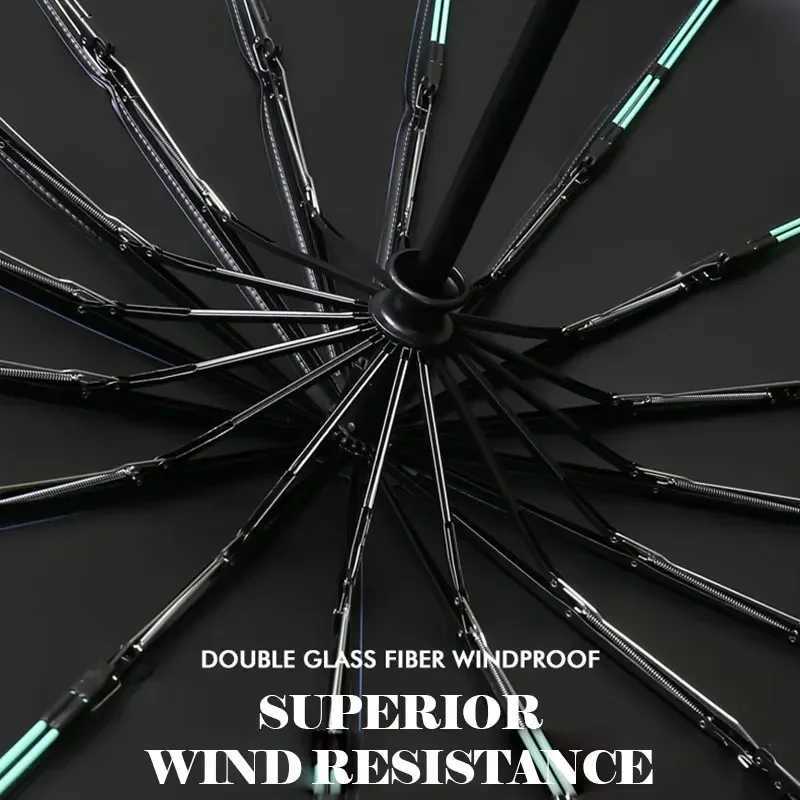 16K Double Bones Large Umbrella Men Womens Windproof Compact Umbrellas Automatic Fold Business Luxury Sun Rain Umbrella TravelXJ240806