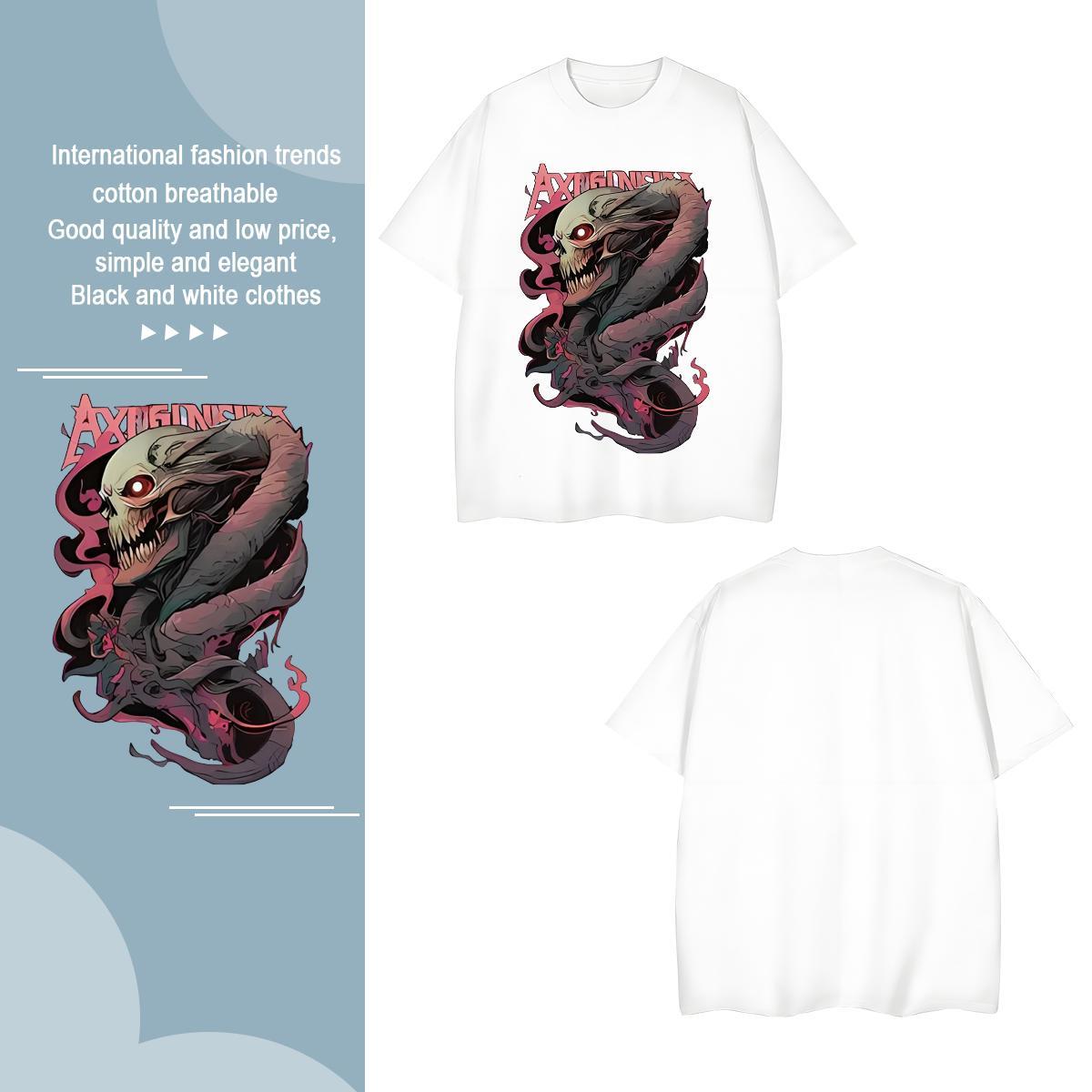 Classic Men Tshirts 100% Cotton 230g snake Man T Shirts Sport Breathable Short Sleeve Oversized 3XL 4XL 2024 New Wear