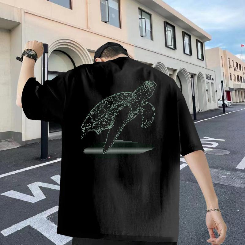 Fashion Design Mens T Shirts 230g Cotton tortoise Street Wear Tee Shirt Breathable Short Sleeve Wholesale Men Tops Tees Customized