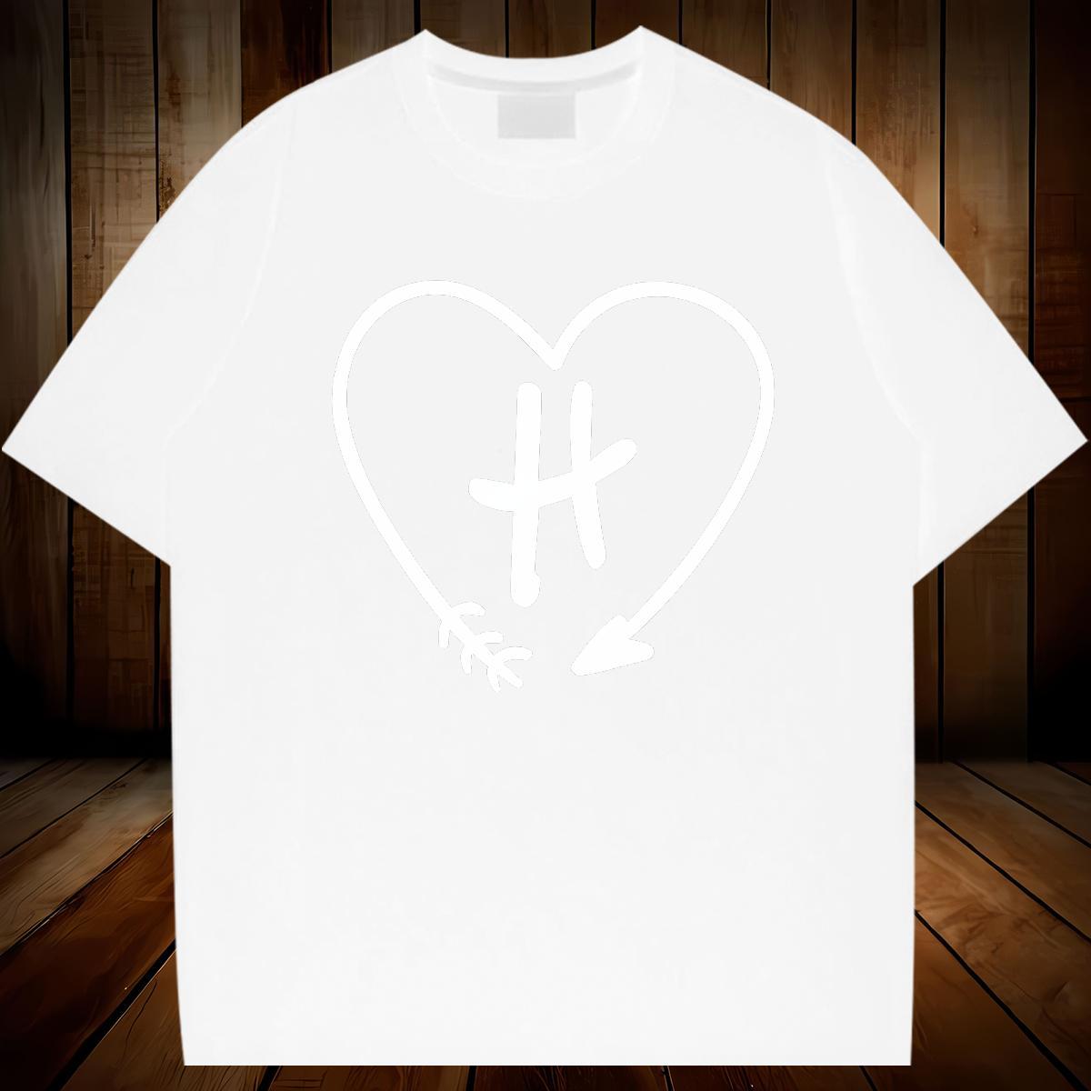 Mens T Shirts 100% Cotton 230g heart Sport Pure Cotton DIY Anime Couples T Shirts Free Shipping Popular Wear