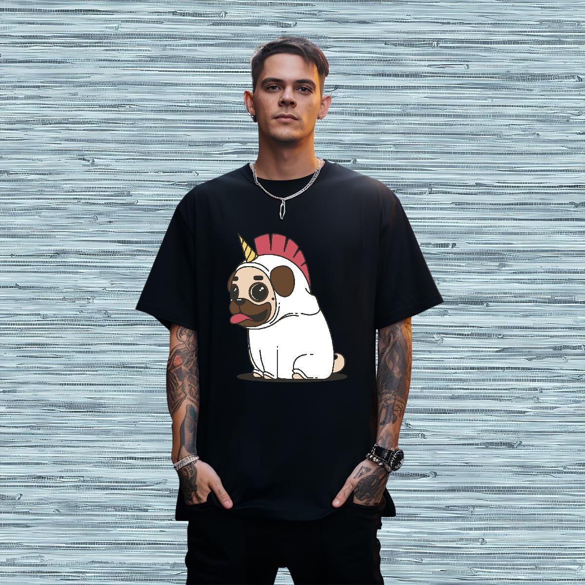 T Shirts Men 230g 100% Cotton Dog Sports Casual Round Neck Short Sleeve Graphic Couples T Shirts Fashion Casual Wholesale Clothings