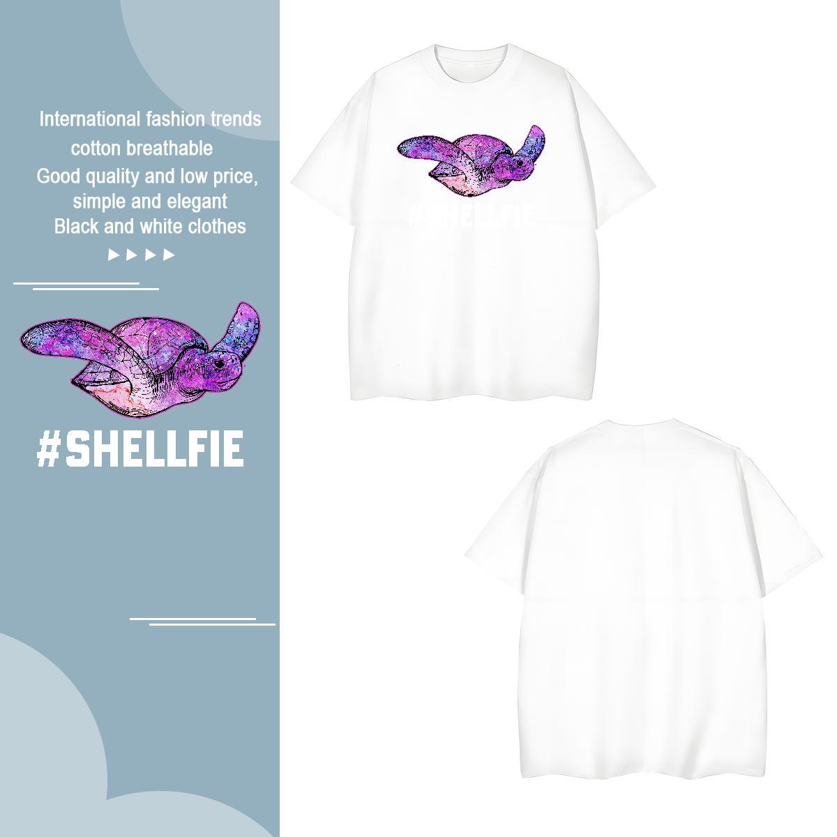 Popular Tshirts 230g Pure Cotton tortoise T-Shirts Street Wear Breathable Short Sleeve Floral Print 2024 Designer Polos