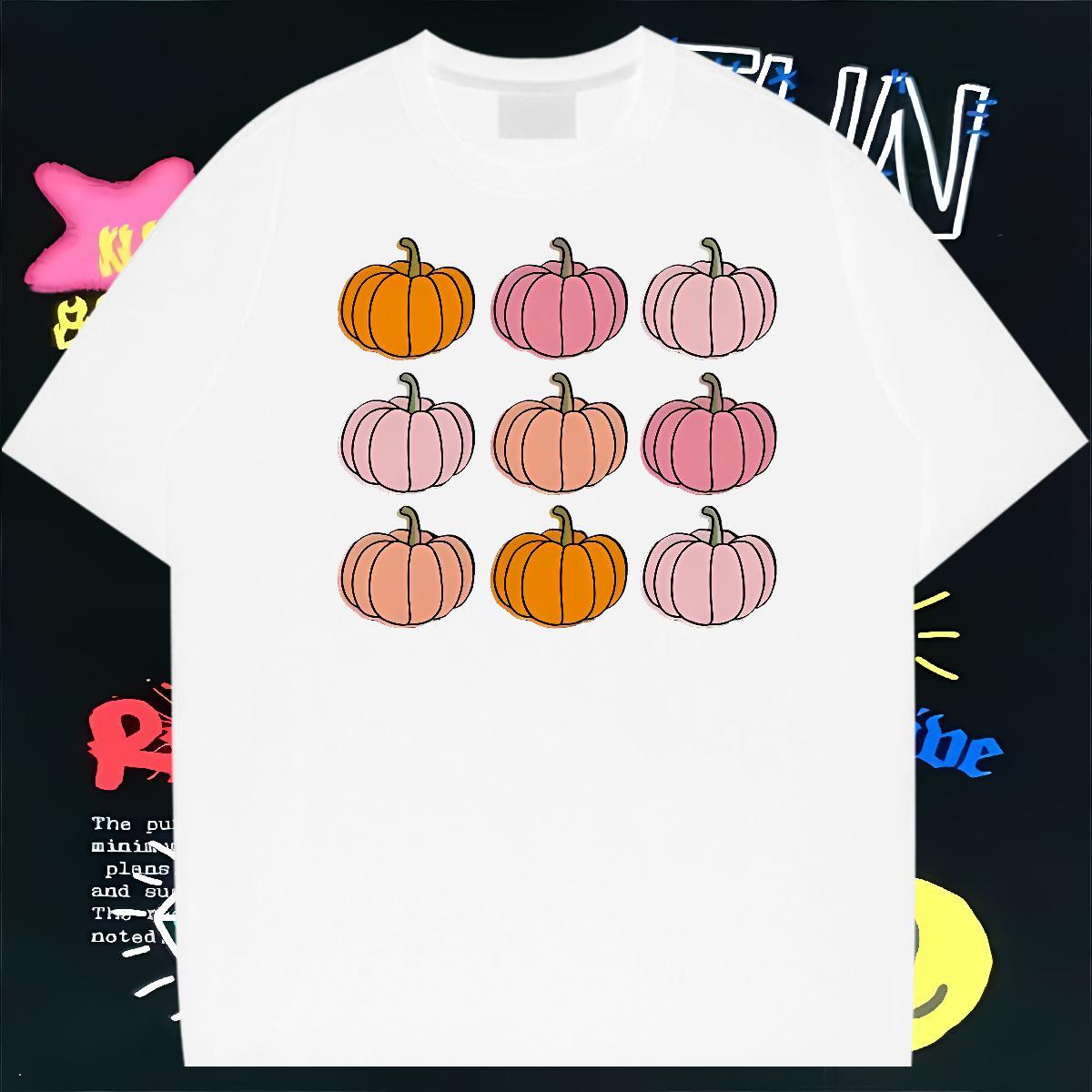 Casual New T Shirts Men 230g Pure Cotton halloween Anime Printing Street Polos Breathable Short Sleeve TOP Quality Mens Tshirts DIY Printed