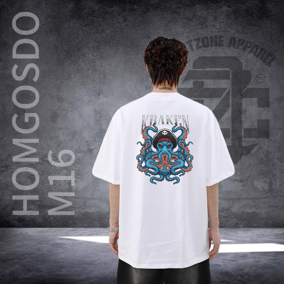 DIY Man T Shirts 230g Pure Cotton Hip Hop Street Clothings Short Sleeve O-Neck High Quality Men Clothes T-Shirt Custom Anime