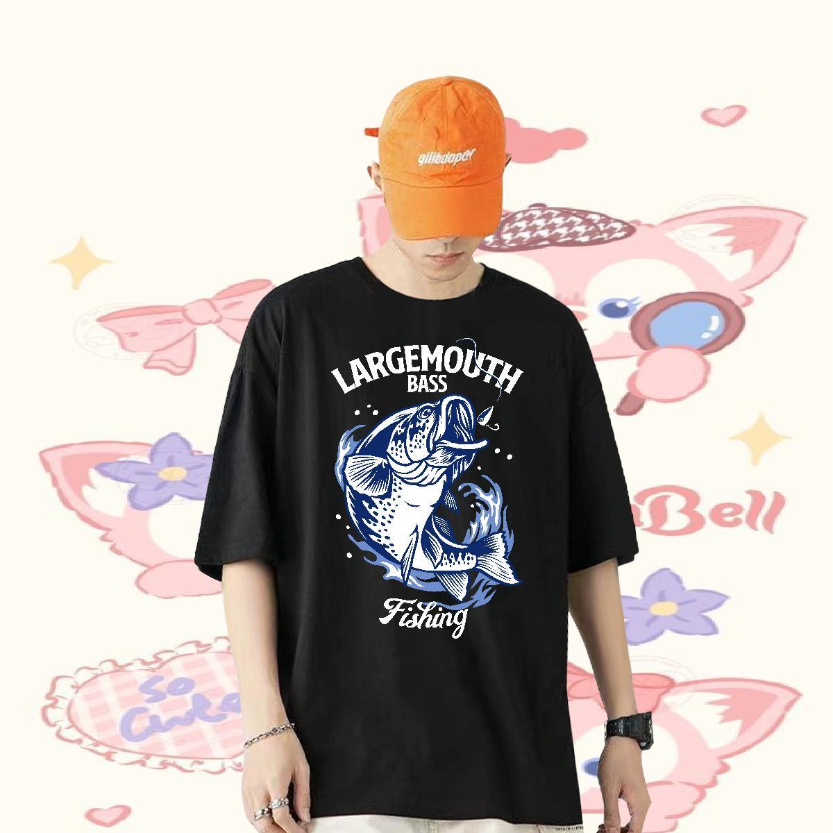 2024 Designer Man T Shirts 100% Cotton 230g fish Anime Printing Street Clothes Round Neck Short Sleeve Classic Men Tshirts Floral Print
